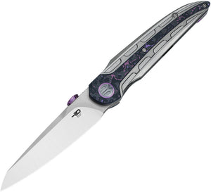 Bestech Knives Prydwen Titanium & Purple Haze Carbon Fiber Folding MagnaCut Knife OPEN BOX