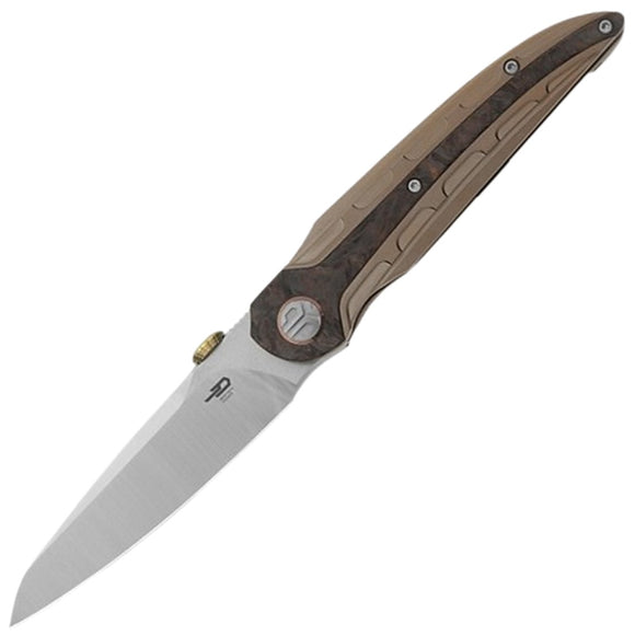 Bestech Knives Prydwen Bronze Titanium & Copper Carbon Fiber Folding MagnaCut Knife T2409B