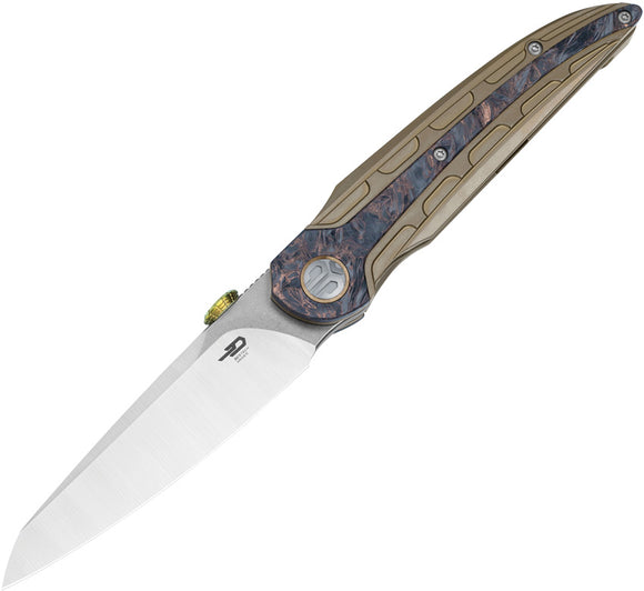 Bestech Knives Prydwen Bronze Titanium & Copper Carbon Fiber Folding MagnaCut Knife OPEN BOX