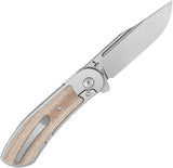 Bestech Knives Vestige Framelock Titanium & Tan Micarta Folding MagnaCut Knife 2411B