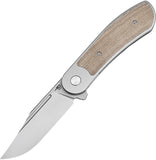 Bestech Knives Vestige Framelock Titanium & Tan Micarta Folding MagnaCut Knife 2411B