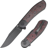 Bestech Knives Vestige Framelock Titanium & Red Carbon Fiber Folding MagnaCut Knife 2411C