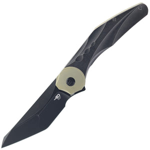 Bestech Knives Excentric Framelock Black & Gold Titanium Folding M390 Pocket Knife 2412B