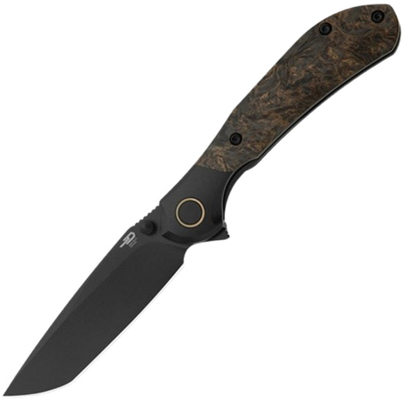 Bestech Knives Constellation Framelock Titanium & Gold Carbon Fiber Folding MagnaCut Knife T2501C