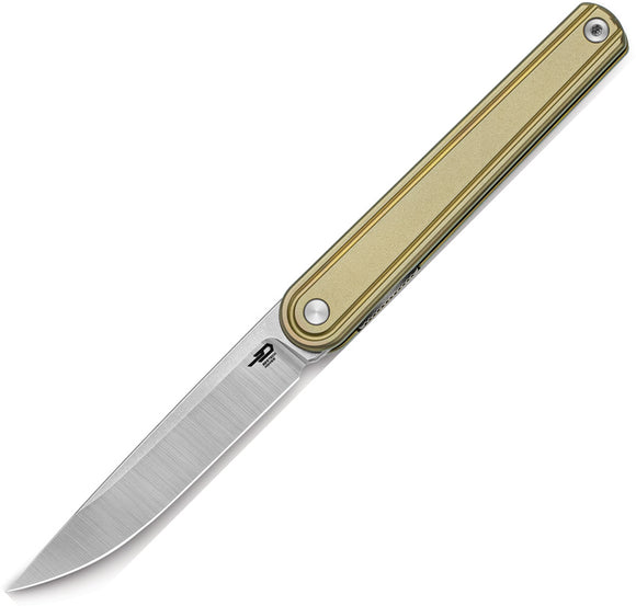 Bestech Knives Ink Linerlock Bronze Titanium Folding MagnaCut Pocket Knife T2502B