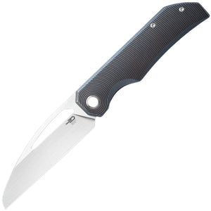 Bestech Knives Taipan Framelock Black & Blue Titanium Folding MagnaCut Pocket Knife T2503D
