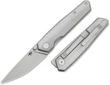 Bestech Knives VK-KUZE Framelock Dark Gray Titanium Folding MagnaCut Knife T2504B
