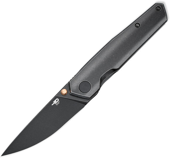 Bestech Knives VK-KUZE Framelock Black Titanium Folding MagnaCut Knife T2504C