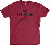 BUCK Knives Black Logo Red Vintage Star Short Sleeve T-Shirt 11713 - 11714