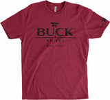 BUCK Knives Black Logo Red Vintage Star Short Sleeve T-Shirt 11713 - 11714