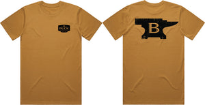 Buck Anvil T-Shirt Tan & Black Camel Lrg 13885