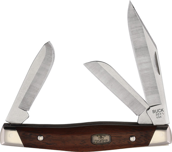 Buck Knives Stockman Granadillo Wood Folding Pocket Knife 301BRS3