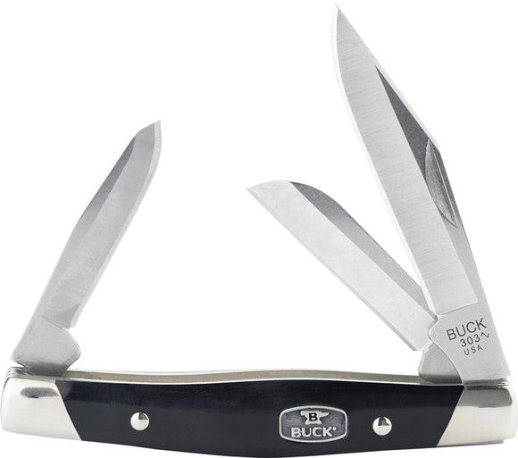 Buck Cadet Slip Joint Black Valox Folding 420HC Stainless Pocket Knife 303BKS1