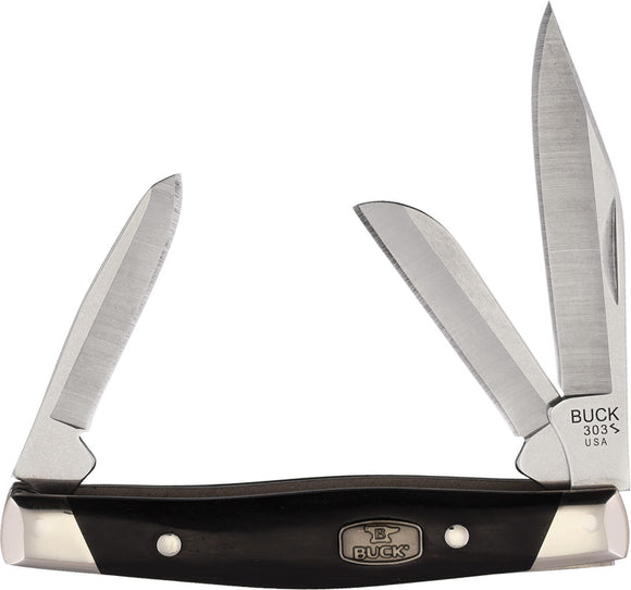 Buck Knives Cadet Ebony Wood Folding Pocket Knife 303BRS2