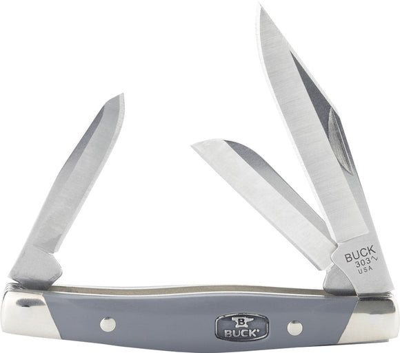Buck Cadet Slip Joint Gray Valox Folding 420HC Stainless Pocket Knife 303GYS2