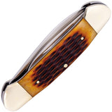 Buck Canoe Brown Jigged Bone Folding 420J2 Stainless Pocket Knife 389BNSWM