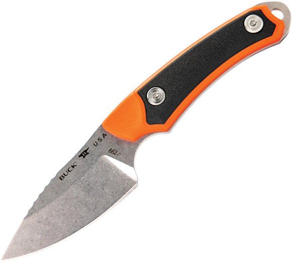 Buck Alpha Scout Select Orange GFN & Black 420HC Drop Point Fixed Blade Knife 662ORS