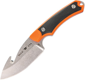 Buck Alpha Hunter Select Orange GFN & Black 420HC Guthook Fixed Blade Knife 664ORG