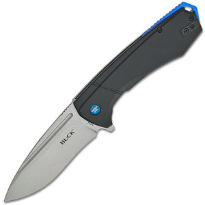 Buck Ruckus Framelock Black Aluminum Folding D2 Steel Pocket Knife 713BLS