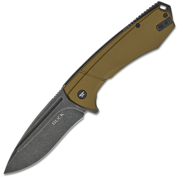 Buck Ruckus Framelock Green Aluminum Folding D2 Steel Pocket Knife 713GRS