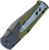 Buck Trekker XLT Linerlock Blue & Green Aluminum Folding Stainless Pocket Knife 736GRX