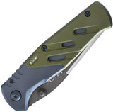 Buck Trekker XLT Linerlock Blue & Green Aluminum Folding Stainless Pocket Knife 736GRX