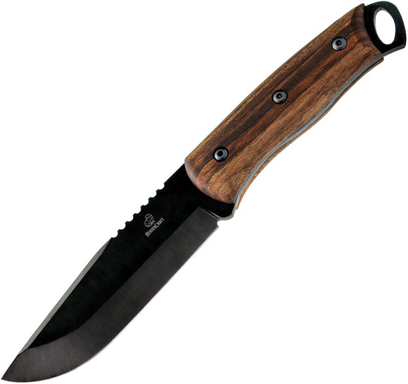 BEAVERCRAFT Dusk Bushcraft Walnut Wood 1066 Carbon Steel Fixed Blade Knife RBSH4