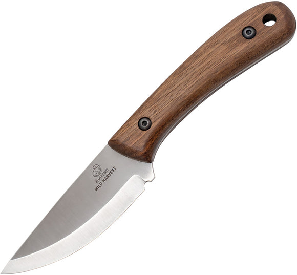 BEAVERCRAFT Wild Harvest Bushcraft Walnut Wood 1066 Carbon Steel Fixed Blade Knife RBSH7