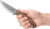 BEAVERCRAFT Wild Harvest Bushcraft Walnut Wood 1066 Carbon Steel Fixed Blade Knife RBSH7