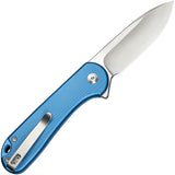 Civivi Elementum II Button Lock Blue Aluminum Folding Nitro-V Pocket Knife 18062PD2