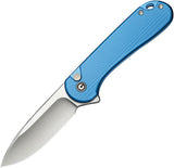 Civivi Elementum II Button Lock Blue Aluminum Folding Nitro-V Pocket Knife 18062PD2