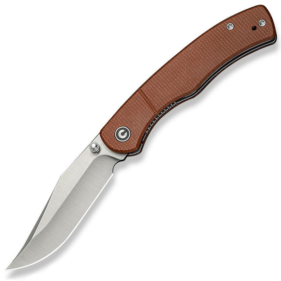 Civivi Clingman Linerlock Brown Micarta Folding Nitro-V Clip Pt Pocket Knife 230653