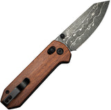 Civivi Yonder Crossbar Lock Guibourtia Wood Folding Damascus Pocket Knife 23073BDS1