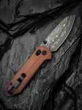 Civivi Yonder Crossbar Lock Guibourtia Wood Folding Damascus Pocket Knife 23073BDS1