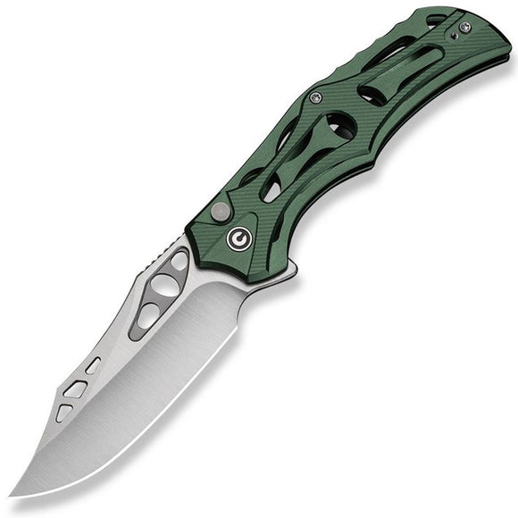 Civivi Biophase Button Lock Green Aluminum Folding Nitro-V Pocket Knife 230831