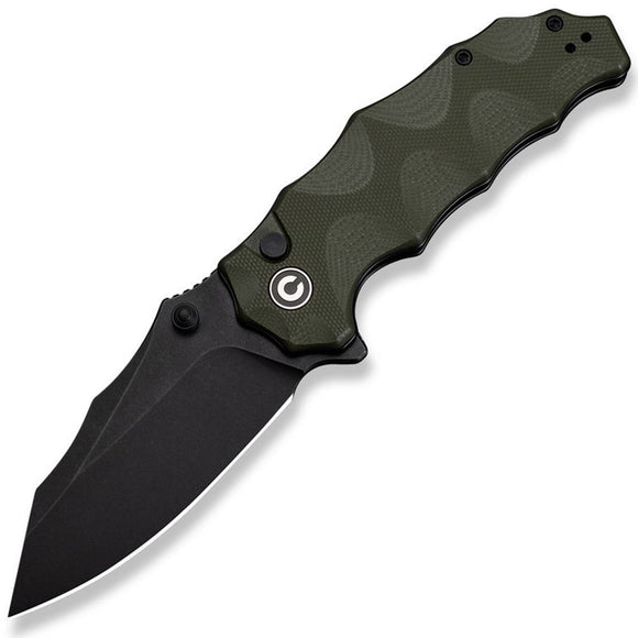Civivi Natterjack Button Lock OD Green G10 Folding 14C28N Pocket Knife 240281