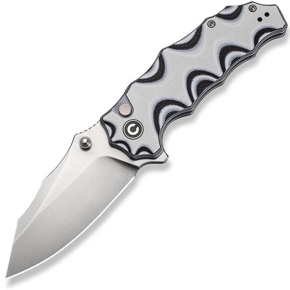 Civivi Natterjack Button Lock White & Black G10 Folding 14C28N Pocket Knife 240283