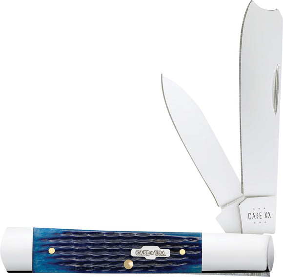 Case Cutlery Razor Blue Rogers Corn Cob Jigged Bone Folding Stainless Pocket Knife 02798