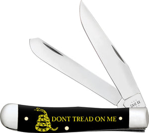 Case Cutlery Trapper Don't Tread On Me Black Folding Stainless Knife 06090