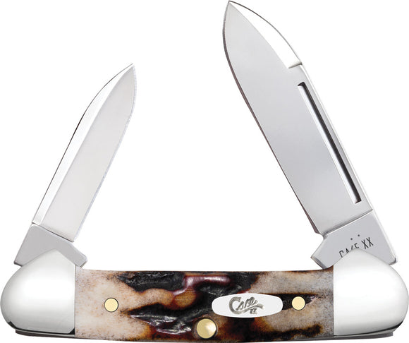 Case Cutlery Baby Butterbean Red Jigged Stag Folding Stainless Pocket Knife 09574