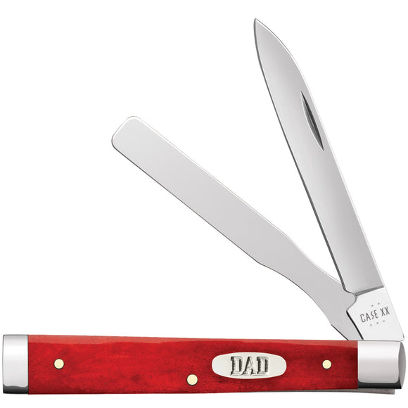 Case Cutlery Fathers Day DAD Baby Doc Dark Red Bone Folding Stainless Pocket Knife 10638