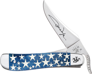 Case Cutlery John Wayne Russlock Smooth Navy Blue Bone Folding Stainless Pocket Knife 10716