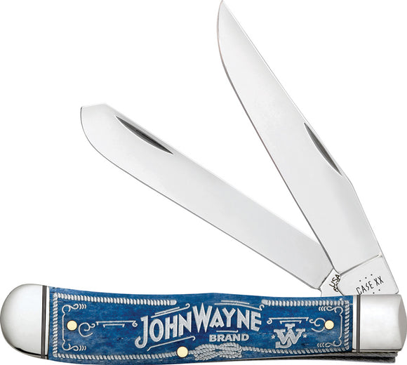 Case Cutlery John Wayne Trapper Navy Blue Bone Folding Stainless Pocket Knife 10719