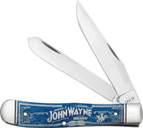 Case Cutlery John Wayne Trapper Navy Blue Bone Folding Stainless Pocket Knife 10719