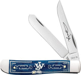 Case Cutlery John Wayne Mini Trapper Navy Blue Bone Folding Stainless Pocket Knife 10720