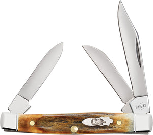 Case Cutlery Shot Show Small Stockman Burnt Bone Folding Stainless Pocket Knife 10759