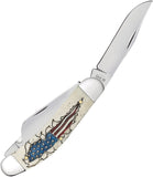 Case Cutlery Sowbelly US Flag Natural Bone Folding Stainless Pocket Knife 10767