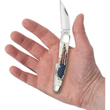 Case Cutlery Seahorse Whittler US Flag Natural Bone Folding Stainless Pocket Knife 10844