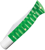 Case Cutlery Axe Handle Bright Green Bone Folding Stainless Pocket Knife 11445