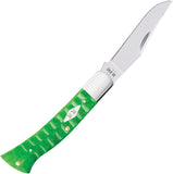 Case Cutlery Axe Handle Bright Green Bone Folding Stainless Pocket Knife 11445